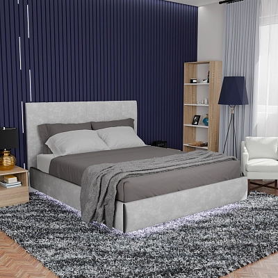 Кровать с подъемным механизмом Диона Серая 180х200 (avatr6)